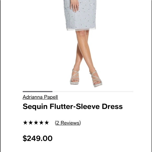 Adrianna Papell brand new sequin flutter-sleeve dress - Picture 4 of 8